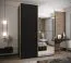Kleiderschrank / Schiebetürenschrank | 2 Kleiderstangen | 245,5 x 180 x 64 cm | Spiegel | 11 Fächer | Soft-Close | 2 Schiebetüren | Farbe: Schwarz