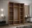 Kleiderschrank / Schiebetürenschrank | 245,5 x 190 x 64 cm | Farbe: Schwarz | Spiegel | Soft-Close | 2 Kleiderstangen | 2 Schiebetüren | 11 Fächer