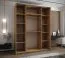 Kleiderschrank / Schiebetürenschrank | 245,5 x 190 x 64 cm | Farbe: Kaschmir | Soft-Close | Spiegel | 2 Schiebetüren | 2 Kleiderstangen | 11 Fächer