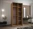Kleiderschrank / Schiebetürenschrank | 6 Fächer | Spiegel | Soft-Close | 245,5 x 120 x 64 cm | 2 Schiebetüren | 2 Kleiderstangen | Farbe: Kaschmir