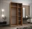 Kleiderschrank / Schiebetürenschrank | 245,5 x 130 x 64 cm | 2 Schiebetüren | Soft-Close | 2 Kleiderstangen | Spiegel | Farbe: Weiß | 6 Fächer