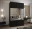 Kleiderschrank / Schiebetürenschrank | Farbe: Schwarz | 245,5 x 160 x 64 cm | 2 Schiebetüren | 2 Kleiderstangen | 11 Fächer | Soft-Close | Spiegel