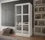 Moderner Kleiderschrank mit Spiegeltüren Elbrus 01, Weiß Matt, Maße: 200 x 100 x 62 cm, 5 Holzeinlegeböden, 2 Kleiderstangen