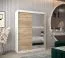120 cm breiter Kleiderschrank mit 5 Fächern und 2 Türen | Farbe: Sonoma Eiche / Weiß Abbildung