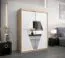 150 cm breiter Kleiderschrank mit 2 Türen | 5 Fächer | Farbe: Sonoma Eiche / Weiß Abbildung