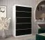 120 cm breiter Kleiderschrank mit 5 Fächern und 2 Türen | Farbe: Weiß / Schwarz Abbildung