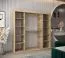200 cm breiter Schiebetürenschrank mit 10 Fächern und 2 Türen | Farbe: Sonoma Eiche | Laminiert Abbildung