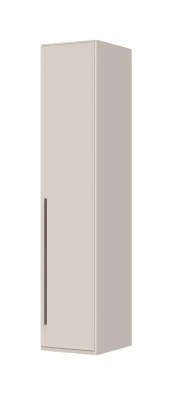 Kleiderschrank mit einer Tür Neiafu 85, Farbe: Kaschmir, eine Kleiderstange, drei Einlegeböden, Maße: 224 x 47 x 56 cm, hochwertige Verarbeitung