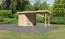 Gartenhaus SET naturbelassen mit Anbaudach 2,4 m Breite, Grundfläche: 4,45m²