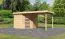 Gartenhaus SET AKTION naturbelassen mit Anbaudach 2,4 m Breite, Grundfläche: 5,76m²