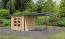 Gartenhaus mit Anbaudach, nordische Fichte naturbelassen/anthrazit, Trapezblech-Pultdach wetterfest, stabile Ecken, Zylinderschloss, 2,70 × 2,70 m