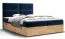 Doppelbett mit weichen Veloursstoff Pilio 45, Farbe: Blau / Eiche Golden Craft - Liegefläche: 180 x 200 cm (B x L)
