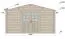 Gartenhaus Wiesentraum 03, Grundfläche 12 m², 34 mm Blockbohlenhaus, Naturbelassen, Satteldach, mit 1 Doppeltür und 1 Einzelfenster