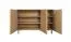 Kommode | 3 Drehtüren | Farbe: Eiche | 6 Fächer | Soft-Close Funktion | verstellbare Einlegeböden | 123 x 46 x 83 cm | Eichenholzbeine | Sideboard