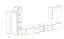 Außergewöhnliche Wohnwand Volleberg 96, Farbe: Grau / Eiche Wotan - Abmessungen: 150 x 280 x 40 cm (H x B x T), mit genügend Stauraum