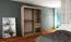 Schiebetürenschrank / Kleiderschrank Bisaurin 3A, Farbe: Weiß matt / Schwarz - Abmessungen: 200 x 150 x 62 cm ( H x B x T)