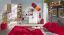 Kinderzimmer - Kommode Fabian 08, Farbe: Eiche Hellbraun / Weiß / Rosa - 93 x 120 x 40 cm (H x B x T)