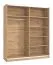Schiebetürenschrank / Kleiderschrank mit genügend Stauraum Kule 01, Farbe: Eiche Artisan, eine Kleiderstange, sechs Fächer, Maße: 210 x 179 x 62,5 cm