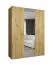 Kleiderschrank mit einer Spiegeltür Korab 68, Farbe: Eiche Artisan, zwei Kleiderstangen, 1,5 Meter breit, Soft-Close-Funktion, zwei Fächer, Griffe: Kaschmir
