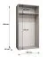 Kleiderschrank mit einer Spiegeltür | Farbe: Walnuss | Soft-Close-Funktion | eine Kleiderstange | 1 Meter breit | Griffe: Silber | Drehtürenschrank