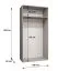 Drehtürenschrank / Kleiderschrank | Farbe: Walnuss | eine Kleiderstange | Soft-Close-Funktion | 1 Meter breit | zwei Spiegeltüren | Griffe: Silber