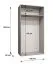 Kleiderschrank / Drehtürenschrank mit zwei Spiegeltüren Korab 110, Farbe: Eiche Artisan, 1 Meter breit, eine Kleiderstange, Soft-Close, Griffe: Schwarz
