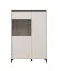 Vitrine | Farbe: Kaschmir | getöntes Glas | 93 x 40 x 135 cm | 1 Glastür | 1 Drehtür | breit | klein | sechs Fächer | für Wohnzimmer