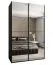 Kleiderschrank / Schiebetürenschrank | Soft-Close | 245,5 x 150 x 64 cm | Farbe: Schwarz | 2 Kleiderstangen | 6 Fächer | 2 Schiebetüren | Spiegel