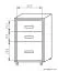 Rollcontainer Cianjur 18, Farbe: Eiche / Weiß - Abmessungen: 70 x 45 x 45 cm (H x B x T)