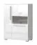 Vitrine Garim 15, Farbe: Weiß Hochglanz - 123 x 90 x 40 cm (H x B x T)