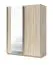 Kleiderschrank mit Spiegel, Farbe: Eiche - Abmessungen: 198 x 150 x 60 cm (H x B x T) Abbildung