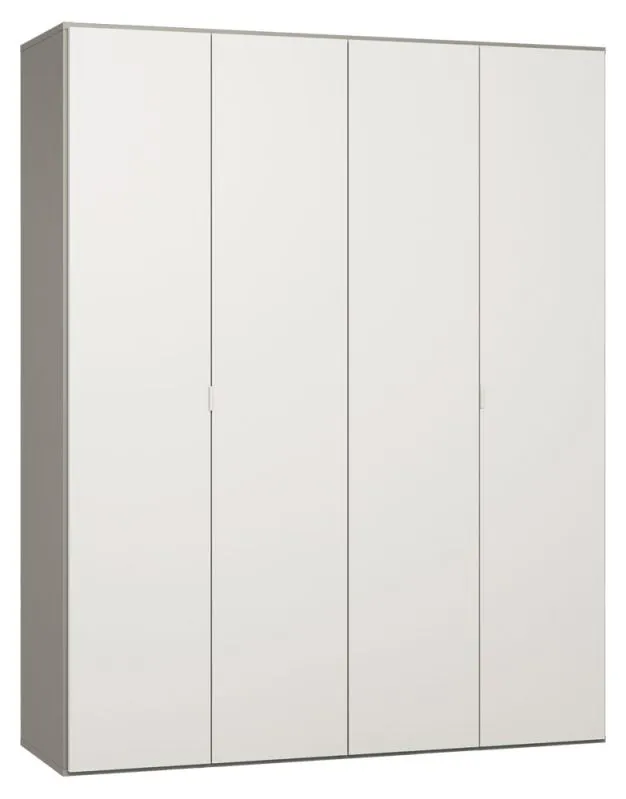 Drehtürenschrank / Kleiderschrank Bellaco 19, Farbe: Grau / Weiß - Abmessungen: 232 x 185 x 57 cm (H x B x T)