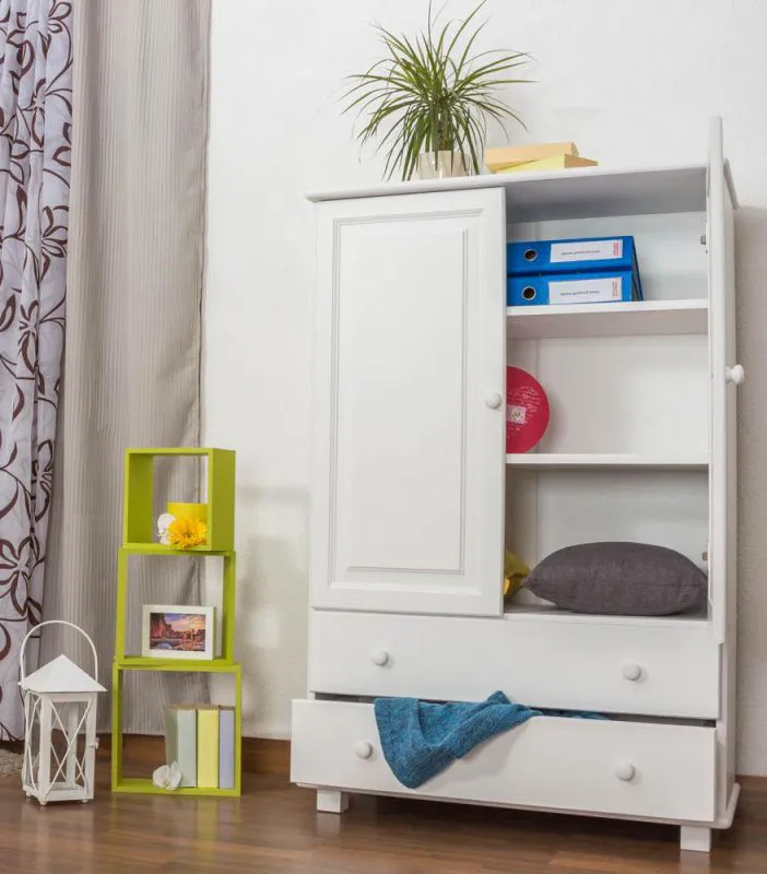 Vorzimmerschrank Kiefer, Farbe: Weiß 139x90x42 cm Abbildung