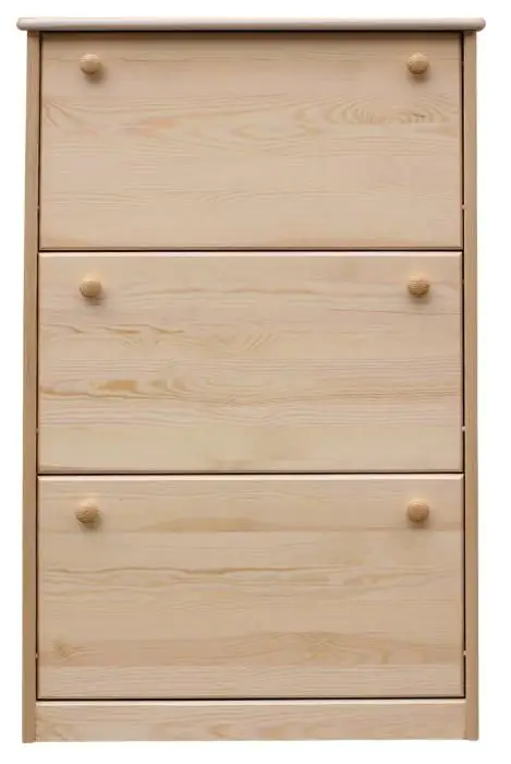 Schuhschrank Schuhkommode Holz massiv, Farbe: Natur 115x72x30 cm, für Garderobe, Vorzimmer, Flur Abbildung