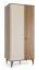 Kleiderschrank | Nuss/Kaschmir | 88 x 52 x 190 cm | 2-türiger Schrank | ABS-Kanten | 2 Türen | 2 Kleiderstangen | 5 Einlegeböden | Belladere 01