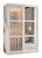 Moderner Kleiderschrank Nadelhorn 15, 1 Spiegeltür, Weiß Matt, Maße: 200 x 120 x 62 cm, geriffeltes Glas, mit Führungen aus Aluminium