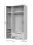 Drehtürenschrank mit zwei Schubladen Neiafu 07, Farbe: Kaschmir, drei Türen, Soft-Close-Funktion, zwei Kleiderstangen, Maße: 224 x 137 x 56 cm