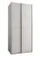 Kleiderschrank / Schiebetürenschrank | 245,5 x 100 x 64 cm | Soft-Close | 2 Kleiderstangen | 6 Fächer | 6 Einlegeböden | Farbe: Weiß | 2 Schiebetüren