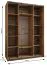 Kleiderschrank / Schiebetürenschrank | 245,5 x 160 x 54 | Soft-Close | Spiegel | 2 Kleiderstangen | 11 Fächer | Farbe: Schwarz | 2 Schiebetüren