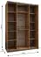 Kleiderschrank / Schiebetürenschrank | 245,5 x 160 x 54 | Soft-Close | Spiegel | 2 Kleiderstangen | 11 Fächer | Farbe: Schwarz | 2 Schiebetüren
