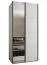 Kleiderschrank / Schiebetürenschrank | 2 Schiebetüren | 245,5 x 120 x 64 cm | 6 Fächer | Soft-Close | Spiegel | 2 Kleiderstangen | Farbe: Weiß