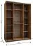 Kleiderschrank / Schiebetürenschrank | 2 Schiebetüren | 11 Fächer | 245,5 x 160 x 64 cm | Spiegel | Soft-Close | 2 Kleiderstangen | Farbe: Weiß