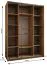 Kleiderschrank / Schiebetürenschrank | 245,5 x 160 x 64 cm | 2 Kleiderstangen | Farbe: Schwarz | 2 Schiebetüren | Spiegel | 11 Fächer | Soft-Close