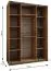Kleiderschrank / Schiebetürenschrank | 245,5 x 170 x 64 cm | 11 Fächer | Farbe: Kaschmir | Spiegel | Soft-Close | 2 Schiebetüren | 2 Kleiderstangen