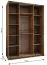 Kleiderschrank / Schiebetürenschrank | Farbe: Kaschmir | 2 Kleiderstangen | 245,5 x 170 x 64 cm | Soft-Close | 11 Fächer | Spiegel | 2 Schiebetüren