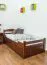 Kinderbett / Jugendbett "Easy Premium Line" K1/2h inkl. 2. Liegeplatz und 2 Abdeckblenden, 90 x 200 cm Buche Vollholz massiv dunkelbraun lackiert