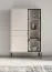 Vitrine | Kaschmir | Metallfüße | 1 Schublade | gehärtetes Graphitglas | inkl. LED-Beleuchtung | 7 Fächer | Push-to-open Funktion | 92 x 40 x 150 cm
