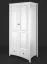 Weißer Kleiderschrank mit 4 Fächer Kiefer Vollholz Lagopus 120, 2 Türen, 200 x 80 x 60 cm, 3 Einlegeböden, 1 große Schublade, edles Design