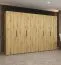 Drehtürenschrank mit sechs Türen Korab 45, Farbe: Eiche Artisan, drei Kleiderstangen, 3 Meter breit, Griffe: Schwarz, Soft-Close-Funktion, drei Fächer
