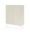Highboard / Kommode mit zwei Türen Goulette 01 | Push-to-open Funktion | Farbe: Kaschmir | ABS | Beine: Metall | sechs Fächer | Maße: 123 x 98,5 x 39,5 cm
